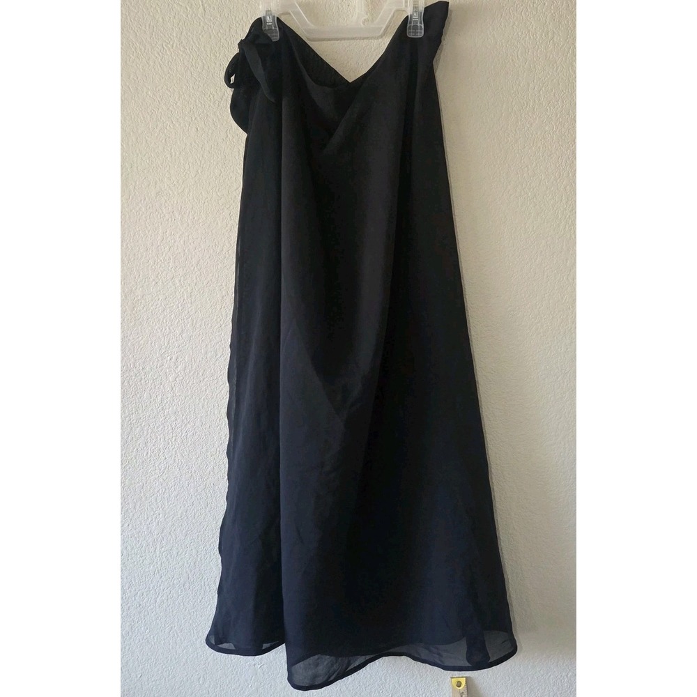 NWT Swimsuit Bikini Cover Up Summer Beach Skirt Wrap Sarong Black L-XL